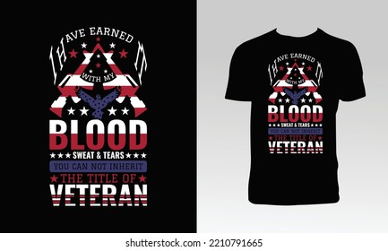 Veteran T Shirt Design And Vector Illustration. 