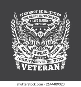 Veteran T Shirt Design Vintage with the Eagle as a Main Image