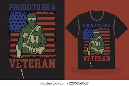 Veteran T Shirt Design Vintage with the Army and American Flag as a main Vector. Soilder t shirt design.