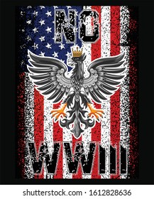 Veteran T Shirt with flag and wings or no war three, t shirt design, t shirt