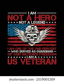 Veteran T-shirt Design I Am Not A Hero Not A Legend