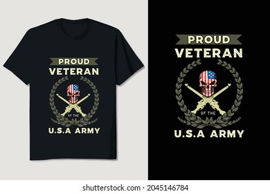 Veteran T-shirt Design | proud veteran of the usa army