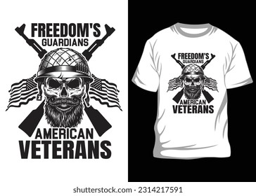 Veteran T-Shirt Design, For Upcoming Veteran Day. USA flag, for military army, vector illustration, VETERAN T-Shirt Design, vector typography t shirt.