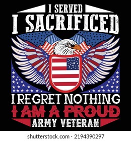 veteran t-shirt design and vector