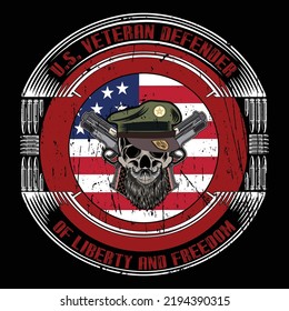 Veteran T-Shirt-Design und Vektorgrafik
