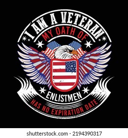 veteran t-shirt design and vector
