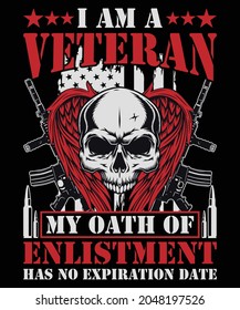 Diseño de camisetas veteranas - Gráfica vectorial, póster tipográfico, vintage, etiqueta, insignia, logotipo, icono o camiseta