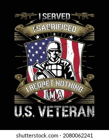 Veteran t-shirt vector art for t-shirt print, poster, banner, signboard, journal book, illustration, flyer, cover design