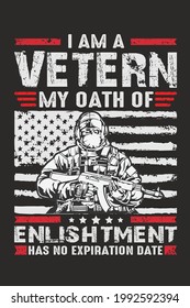 I Am A Veteran Tshirt Vector Template