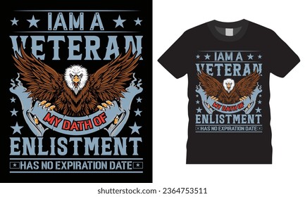 Plantilla de diseño de camisetas vectoriales premium para tipografía veterana. Gráficos vectoriales completamente editables y archivos listos para imprimir.