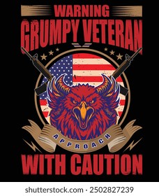 veteran typography and vactore t-shirt design