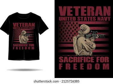 Veteran united state navy silhouette t shirt design