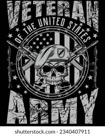 Veteran of the united states army t shirt  design