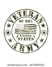 VETERAN OF THE UNITED STATES ARMY TSHIRT DESIGN