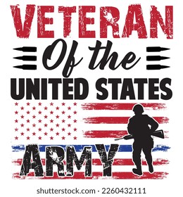 Veteran of the US army - T-Shirt, Veteran T-shirt Design Graphic Vector.