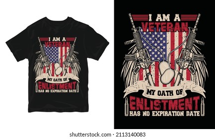 I am a veteran - 
Vector graphic, Typographic poster, vintage, US Veteran T-shirt Design.