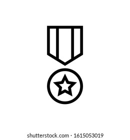 Veteran Vector Icon In Outline Style Icon, Isolated On White Background