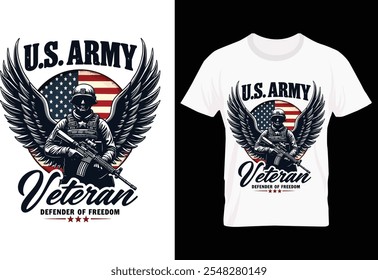 veterano, Vector, camiseta, diseño, patriótico, militar, soldado, ejército, EE.UU., guerra, héroe, independencia, honor, servicio, guerrero, ropa, gráfico, impresión, ilustración, América, tropas, combate, tr