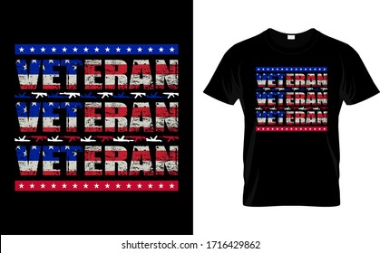 veteran Veteran Veteran-Veteran USA Flag Concept T Shirt Design Template Vector