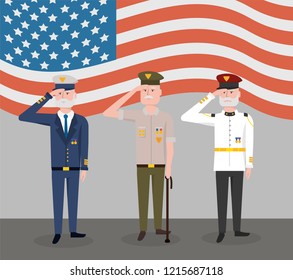 veterans army forces day celebration with flag