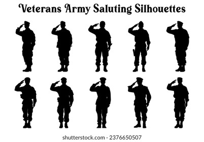 Veteranenarmee Heilung Vektor Silhouettes Paket, Soldier-Silhouetten-Sammlung für Veteranen-Tag, Soldaten-Soldaten-Seidenstruppe