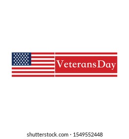Veterans Day 11 th vector illustration eps 10 Happy Veterans Day lettering with USA flag illustration. November 11 holiday background. Celebration poster with stars and stripes