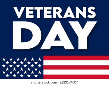 Veterans day with american flag 