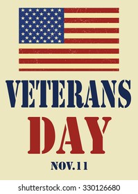 Veterans Day. American Flag. 