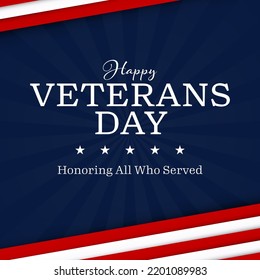 Veterans day with American flag, modern design