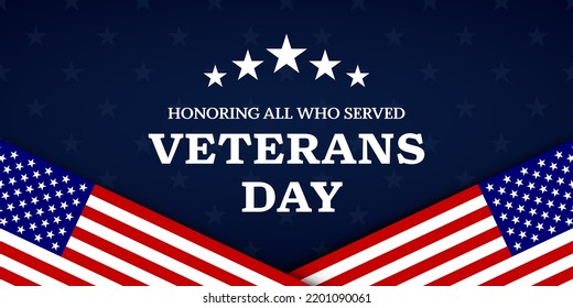 Veterans day with American flag, modern design
