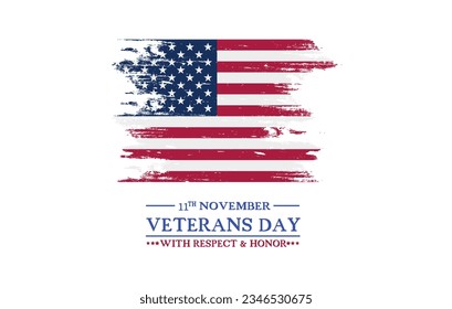 Veterans day American flag with text vector eos