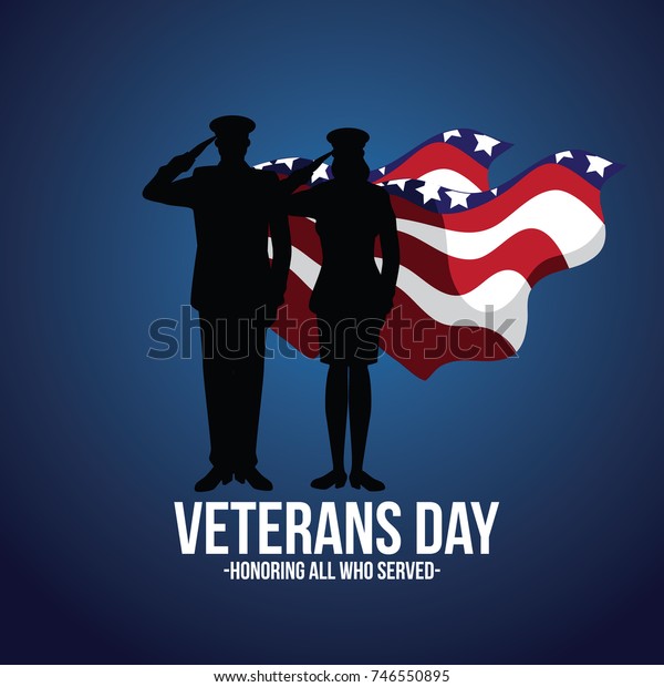 Veterans Day Armistice Day Military Superhero Stock Vector (Royalty