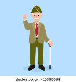 Veterans Day army mascot design illustration