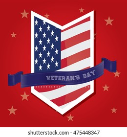 Veteran's day background with a badge, Vector illustration