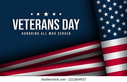 Veterans Day Background Design. Banner, Poster, Greeting Card. Vector Illustration.