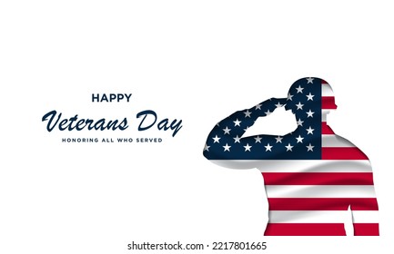 Veterans Day Background Design. Banner, Poster, Greeting Card. Vector Illustration.