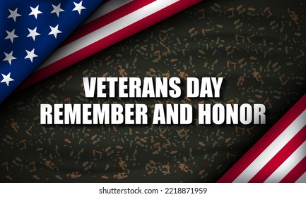 Veterans Day Background Design. Banner, Poster, Greeting Card. Vector Illustration.