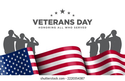 Veterans Day Background Design. Banner, Poster, Greeting Card. Vector Illustration.
