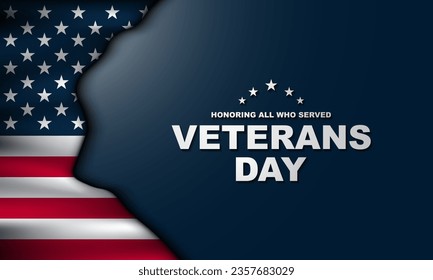 Veterans Day Background Design. Banner, Poster, Greeting Card. Vector Illustration.