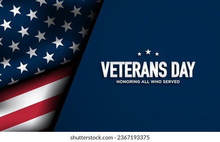 Veterans Day Background Design. Banner, Poster, Greeting Card. Vector Illustration. 