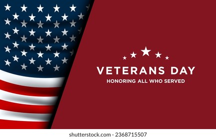 Veterans Day Background Design. Banner, Poster, Greeting Card. Vector Illustration.