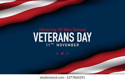 Veterans Day Background Design. Banner, Poster, Greeting Card. Vector Illustration.