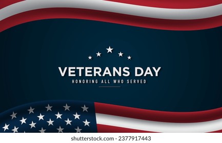 Diseño de fondo del Día de los Veteranos. Cartel, afiche, tarjeta de felicitación. Ilustración vectorial.