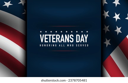 Veterans Day Background Design. Banner, Poster, Greeting Card. Vector Illustration.