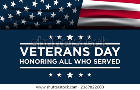 Veterans Day Background Design. Banner, Poster, Greeting Card. Vector Illustration.