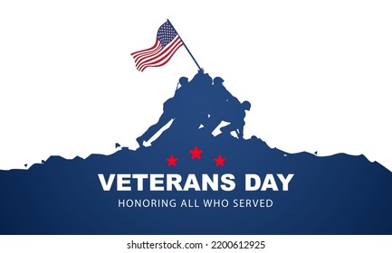 Veterans day Background Design. Greeting Card, Banner, Poster. Vector Illustration.