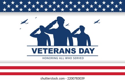Veterans day Background Design. Greeting Card, Banner, Poster. Vector Illustration.