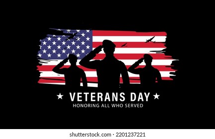 Veterans day Background Design. Greeting Card, Banner, Poster. Vector Illustration.