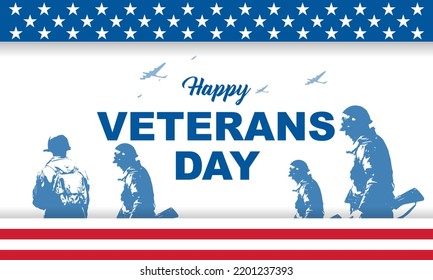 Veterans day Background Design. Greeting Card, Banner, Poster. Vector Illustration.