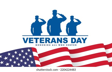 Veterans day Background Design. Greeting Card, Banner, Poster. Vector Illustration.